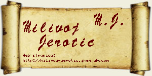 Milivoj Jerotić vizit kartica